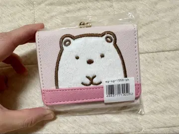 미사용 새상품 스미코구라시 시로쿠마 가마구치 미니 지갑 3단 폴더형 핑크