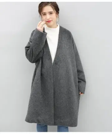 새상품급/ADAM ET ROPE'/알파카 모헤어 샤기 코트/그레이/프리