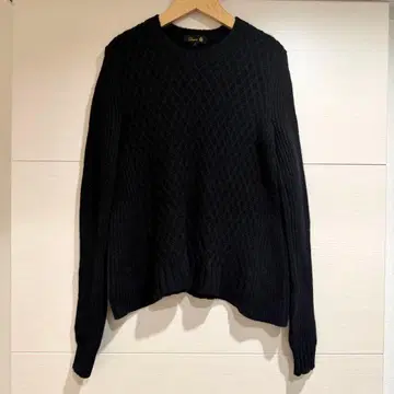 드로어 Drawer 울 캐시미어 아란 니트 절개