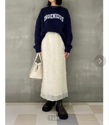 [ 새상품 ] 미라 오웬 플라워 튤 패브릭 타이트 스커트