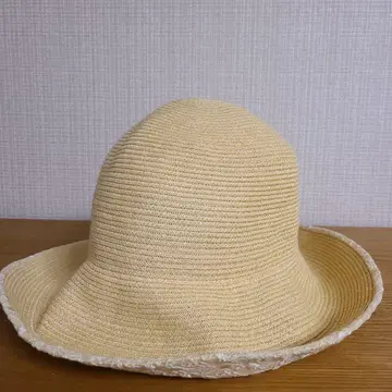 타카시마야 Plume 자수 밀짚모자 크림색