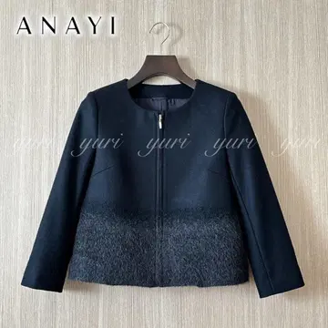 [ 785 ] 아나이 알파카 샤기 절개 자켓 블랙 36