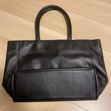블랙 가죽 토트백 대형