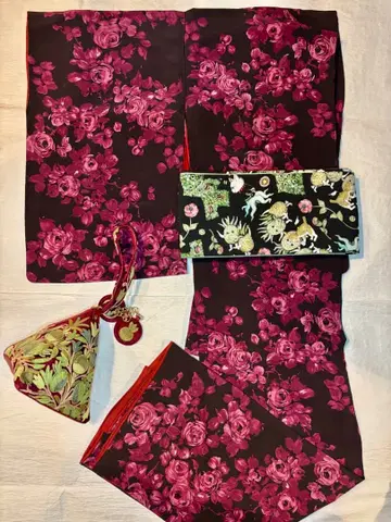 [ 앤티크 기모노 ] 장미 로즈 추상