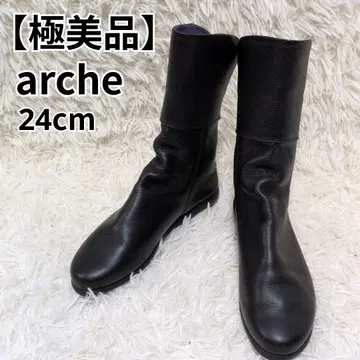 [ 컨디션 최상 ] arche 알슈 부츠 백지퍼 주름가죽 38 24cm