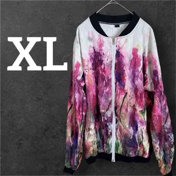 노브랜드 [ XL ] 컬러풀 아트 프린트 자켓 블루종 MA-1