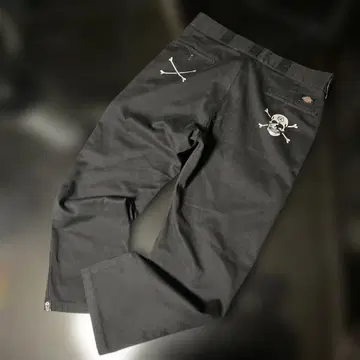 디키즈 874 스컬 자수 블랙 워크 팬츠