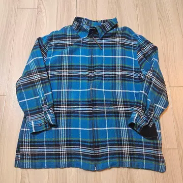 90s~00s 파랑 체크 무늬 플란넬 셔츠