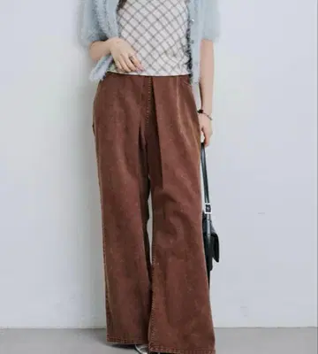 카스타네 데님 턱 와이드 팬츠 0 사이즈