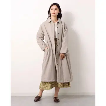 사만사 모스모스 카라 개더 코트 베이지 미사용