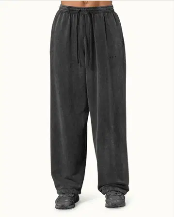 [ 완판템 ] LYFT WIDE PANTS 맨투맨 와이드 팬츠 BLACK