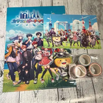 카라피치 컬러풀 피치 타워 마스킹 테이프 클리어 파일 카드