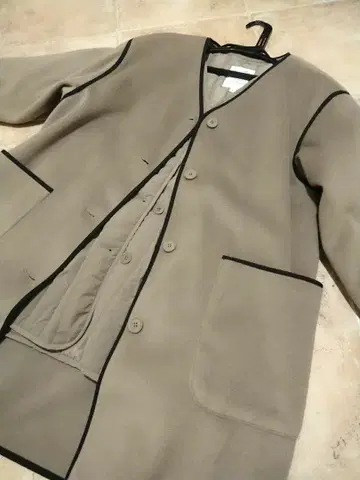 세탁 가능한 nikoand 노카라 코트 퀼팅 라이너 포함