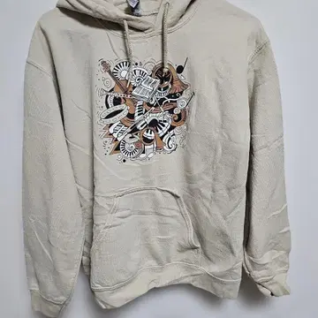 GILDAN 베이지 그래픽 후드티 [ L ] 그림이 멋진 아이템