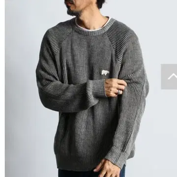 더퍼 미들 게이지 편직 크루넥 니트 L