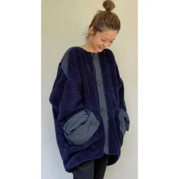 [ mercibeaucoup, ] 보아 자켓 네이비 보아 블루종 1