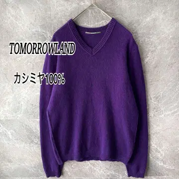 투모로우랜드 캐시미어 100% V넥 스웨터 긴팔 포근하고 부드러운