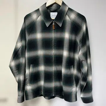 프릭스스토어 옴브레 체크 지퍼 블루종 릴랙스 핏 M