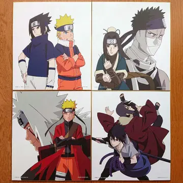 NARUTO 제일복권 BORUTO 색지 나루토 사스케 이타치 미사용 4점