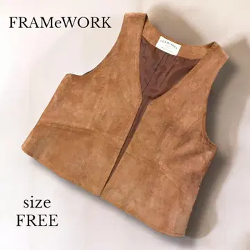[ FRAMeWORK ] 가죽 베스트 FREE 사이즈 브라운