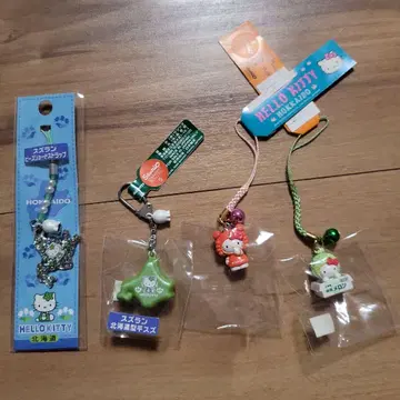 [ 새상품 ] 헬로키티 홋카이도 한정 스트랩 끈 키링 4세트