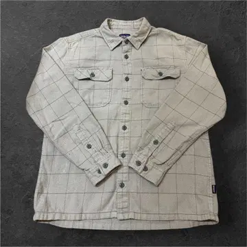 Patagonia 베이지 체크 무늬 긴팔 플란넬 셔츠