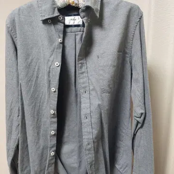 그레이 버튼 다운 플란넬 셔츠