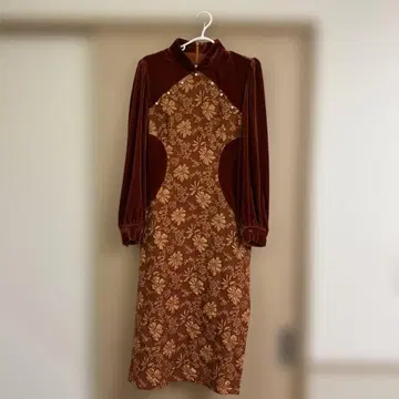 차이나풍 벨로아 원피스