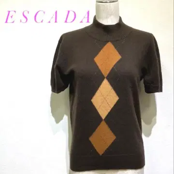 ESCADA 반팔 니트 캐시미어 사이즈 36 하이넥 영국제
