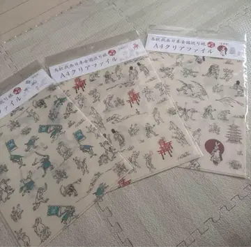 [ 교토 한정 ] 조수기화 일본 전국 순회 여행 클리어 파일 3장 세트