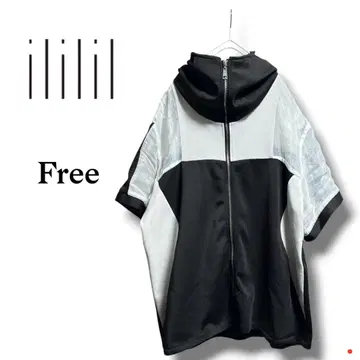 ililil 반팔 후드티 프리 사이즈 모드 스트릿 코스프레 귀여운