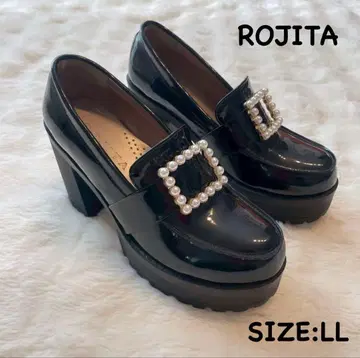 ROJITA 로지타 스퀘어 비쥬 버클 로퍼 펄 통굽