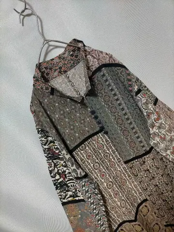 90s 빈티지 페이즐리 민족 패턴 아시안틱 오버사이즈