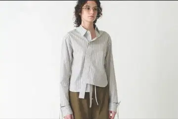 soduk 오프 셔츠 스트라이프 니트 스웨터