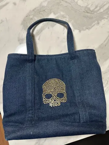 HYDROGEN 데님 토트백 스컬