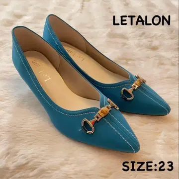 LETALON 펌프스 그린 블루 23 새상품 로우힐 비트 부품