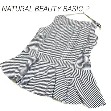 NATURAL BEAUTY BASIC 스트라이프 슬리브리스 튜닉