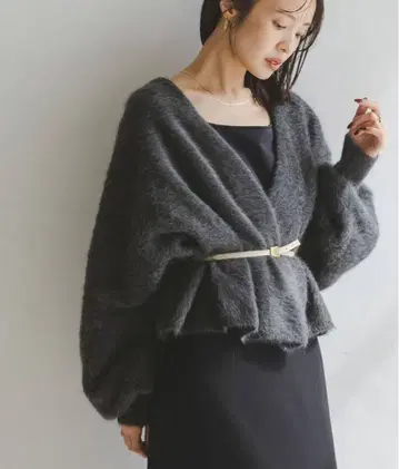 NOBLE 새상품 FOX/Ca 퍼 니트 가디건