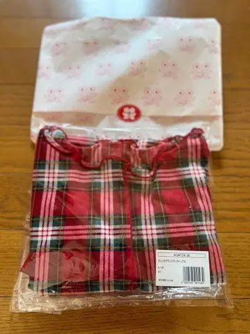 POPPY 빨간색 체크 크라운 상의 아사기니뇨 티셔츠 포피