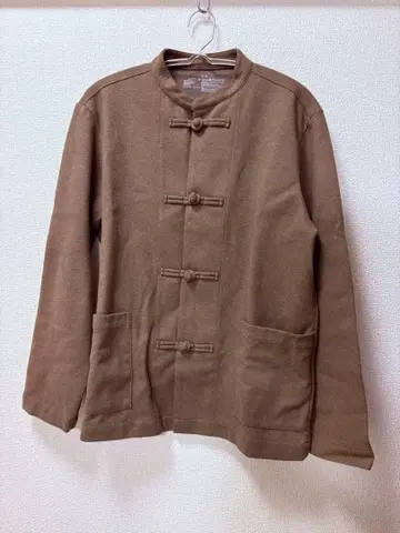 무인양품 밴드 카라 긴팔 차이나 셔츠 매듭 단추 셔츠 S-M