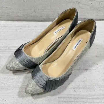 새상품급 marie claire bis 레이스 펌프스 그레이 24.5cm