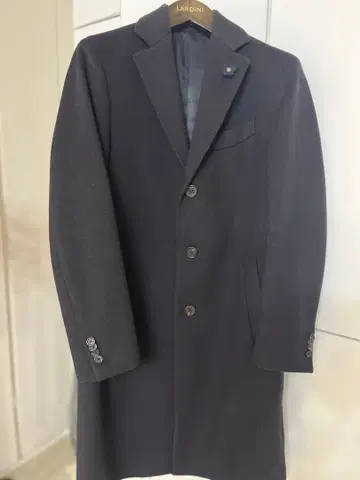 LARDINI 다크 네이비 체스터 코트