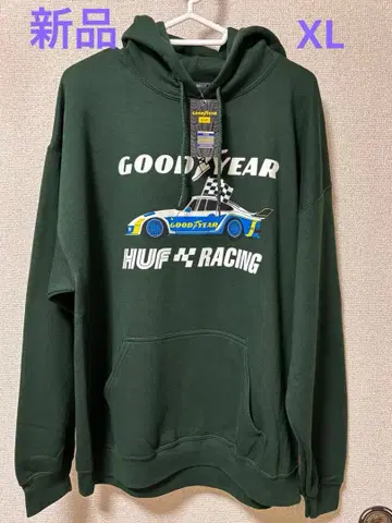 HUF GOODYEAR Racing 후드티 다크 그린