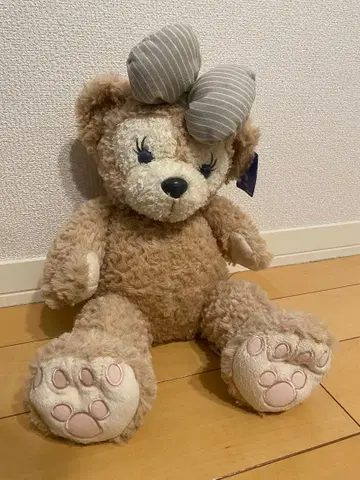 Disney 리본 포함 베이지 곰 봉제 인형