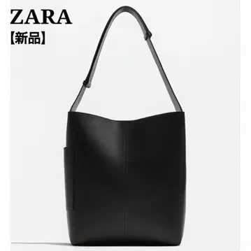 ZARA 자라 토트백 숄더백 버킷백 가죽 블랙