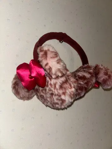 디즈니 핑크 레오파드 무늬 귀도리