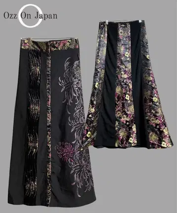 [ 초레어 ] Ozz On 화 차이나 꽃 자수 롱 스커트 M
