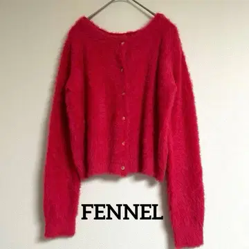 새상품급 FENNEL 페넬 페더 가디건 레드 빨간색 38