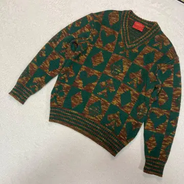 새상품급 빈티지 아메리칸 니트 스웨터 LAWTON 사이즈 M 트럼프 무늬