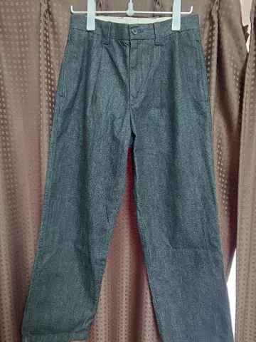 [ UNIQLO C ] 턱 스트레이트 팬츠/데님 블랙 사이즈 76